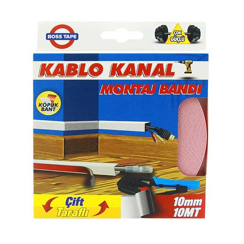 Boss Tape Çift Taraflı Kablo Kanal Montaj Bandı Köpük 10 mm x 10 m - Beyaz