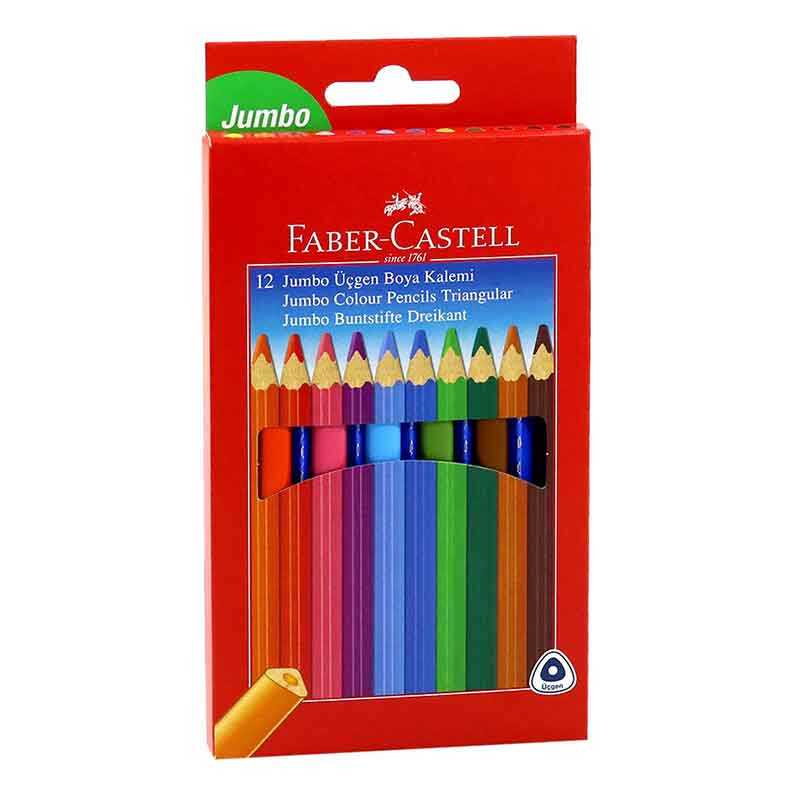 Faber Castell Kuru Boya Jumbo Üçgen 12 Renk 116615
