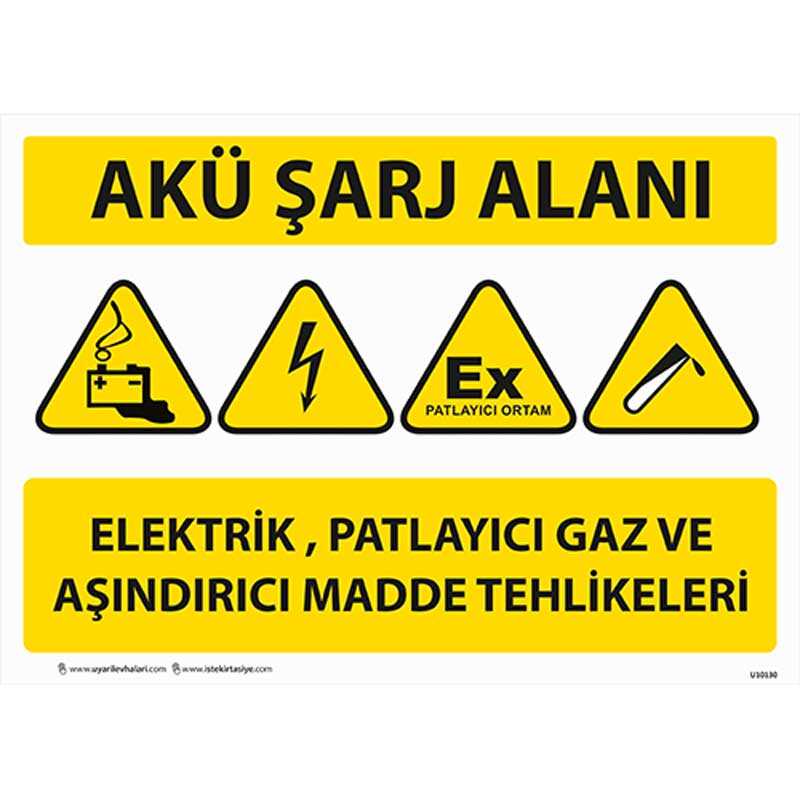 Akü Sarj Alanı Uyarı Levhası U10130