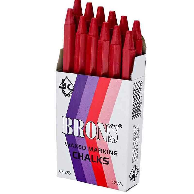 Brons BR-255 Marka Tebeşiri 12&prime;li Paket - Kırmızı