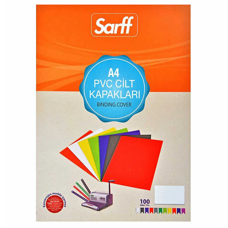 Sarff Pvc Cilt Kapağı 160 Mikron A4 100'lü Paket - Şeffaf 