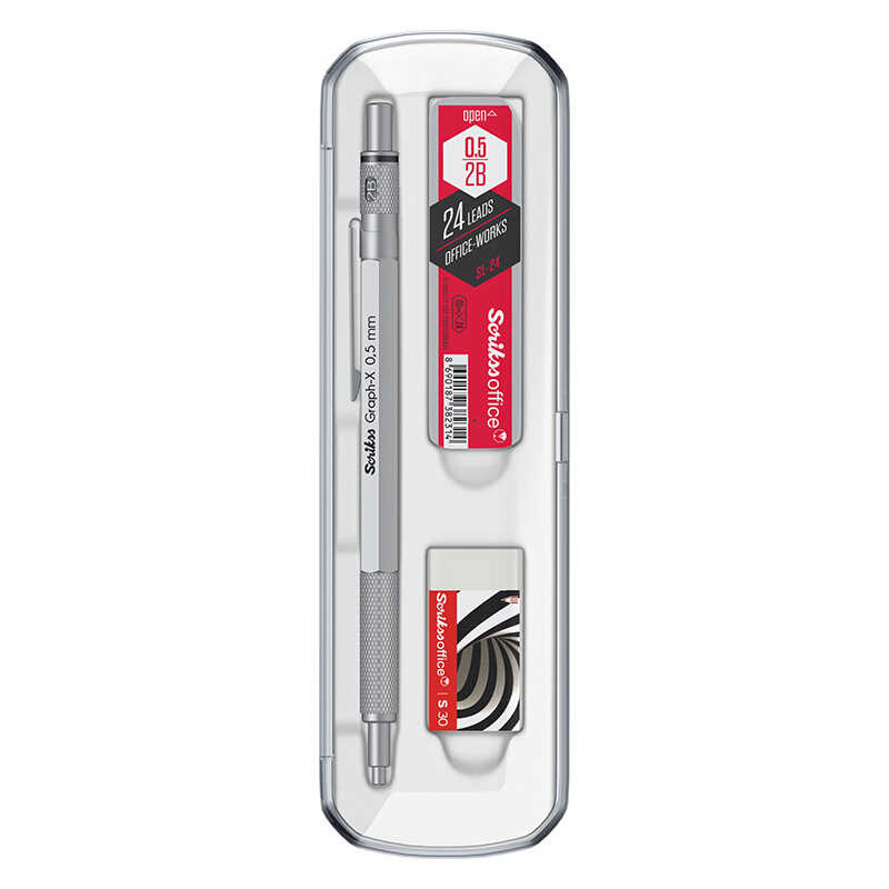 Scrikss Graph-X Versatil Uçlu Kalem Metal 0.5 mm 3&prime;lü Set  - Kurşun Gri