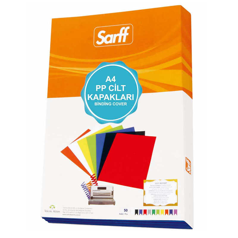 Sarff Pvc Cilt Kapağı 450 Mikron A4 50'li Paket - Opak Mavi