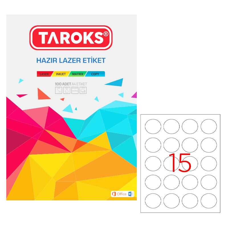 Taroks Lazer Etiket Yuvarlak TR-1150 50 mm