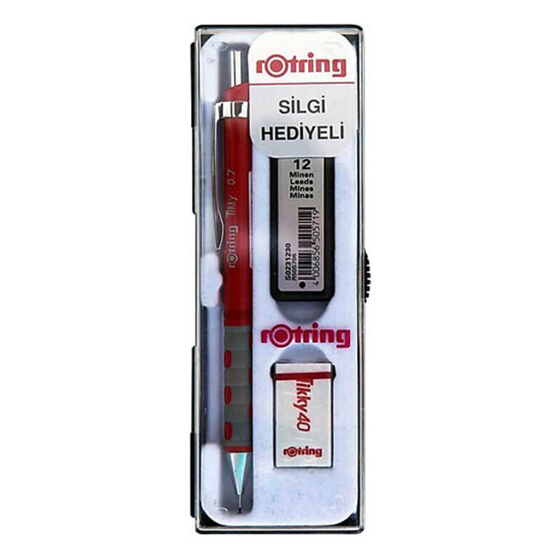 Rotring Tikky Versatil Uçlu Kalem Okul Seti 0.7 mm - Kırmızı