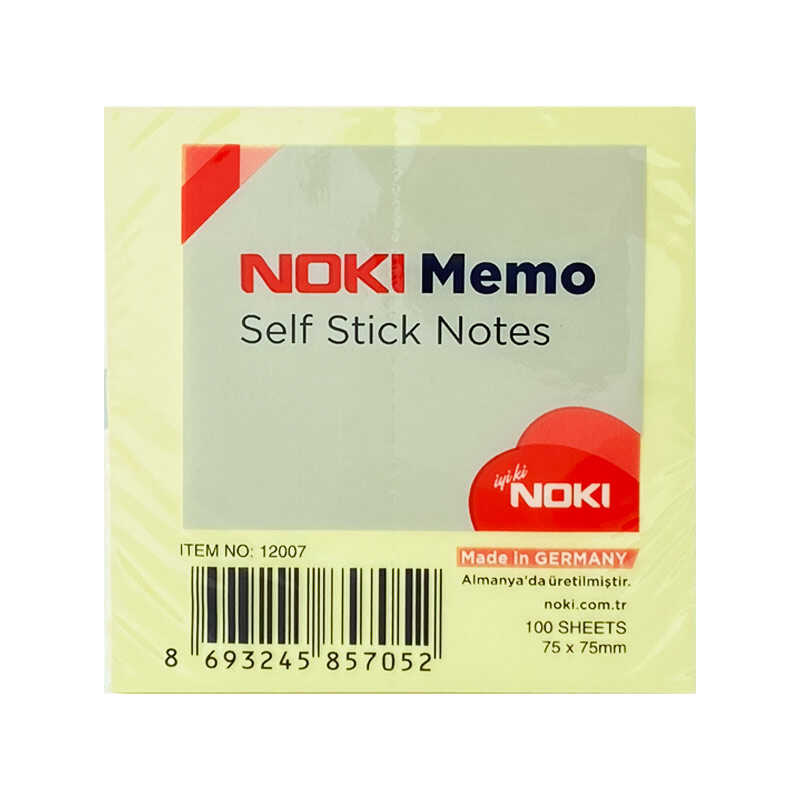 Noki Yapışkanlı Not Kağıdı Sarı 75x75 