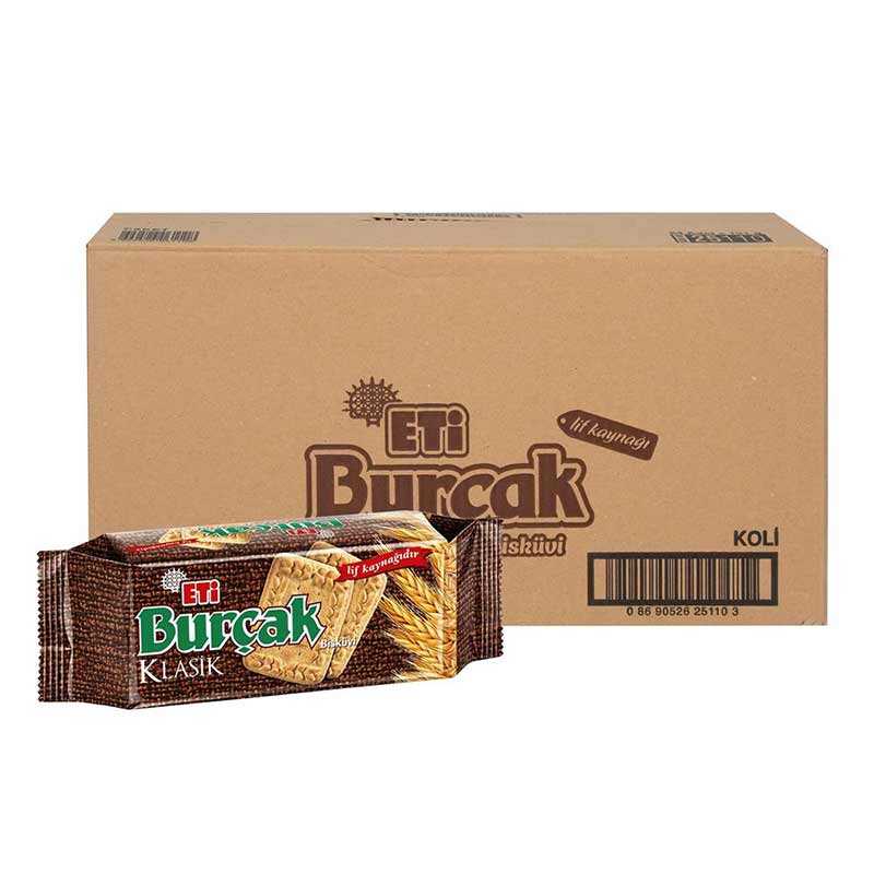 Eti Burçak Tam Buğday Unlu Bisküvi 131 gr 24'lü Paket