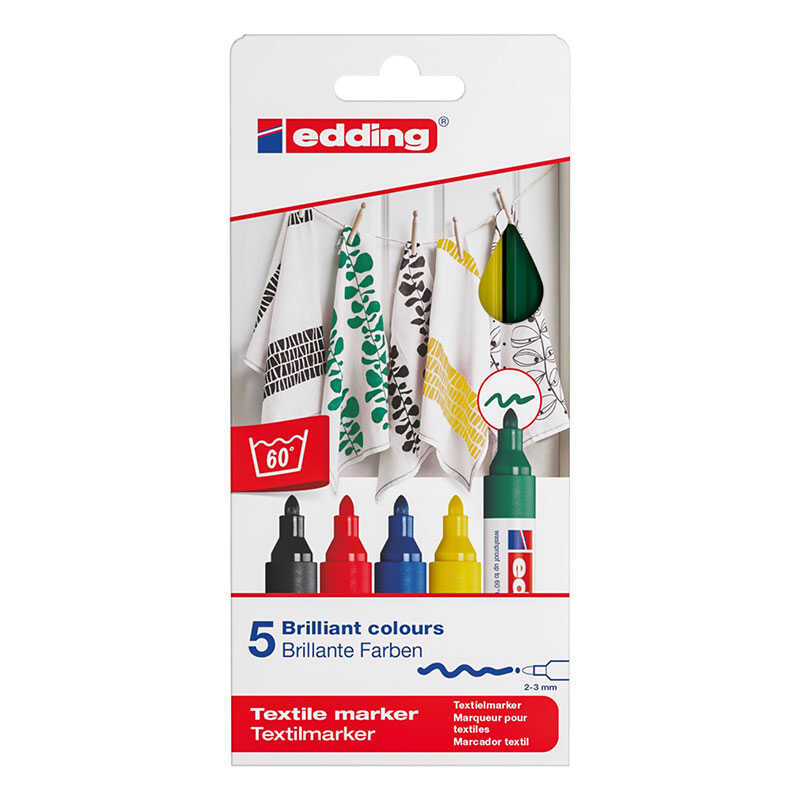 Edding E-4500 T-Shirt Kumaş Kalemi 5′li Basic