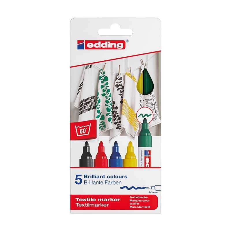 Edding E-4500 T-Shirt Kumaş Kalemi 5′li Cool