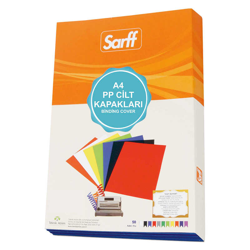 Sarff Pvc Cilt Kapağı 450 Mikron A4 50'li Paket - Opak Siyah