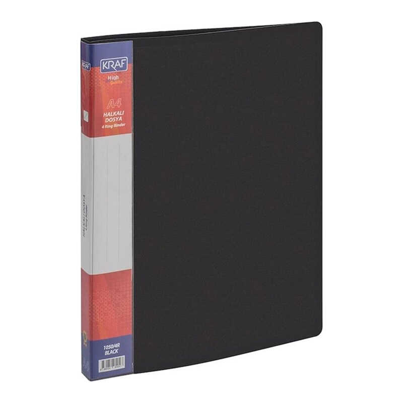 Kraf 1050 Halkalı Dosya 4 Halka A4 - Siyah