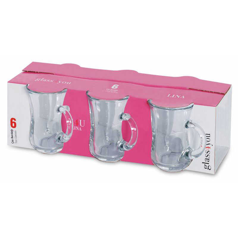 Paşabahçe Glass4you 55783 Lina Kulplu Çay Bardağı