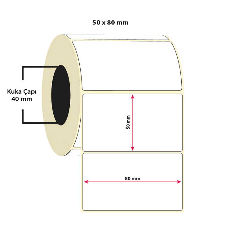 Taroks Kuşe Etiket 50x80 Tekli 500 lü