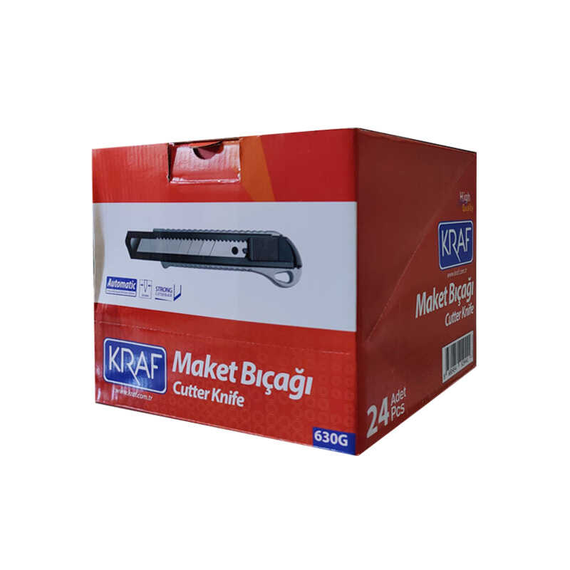 Kraf 630G Maket Bıçağı Geniş Metal Gövdeli 24 Adet
