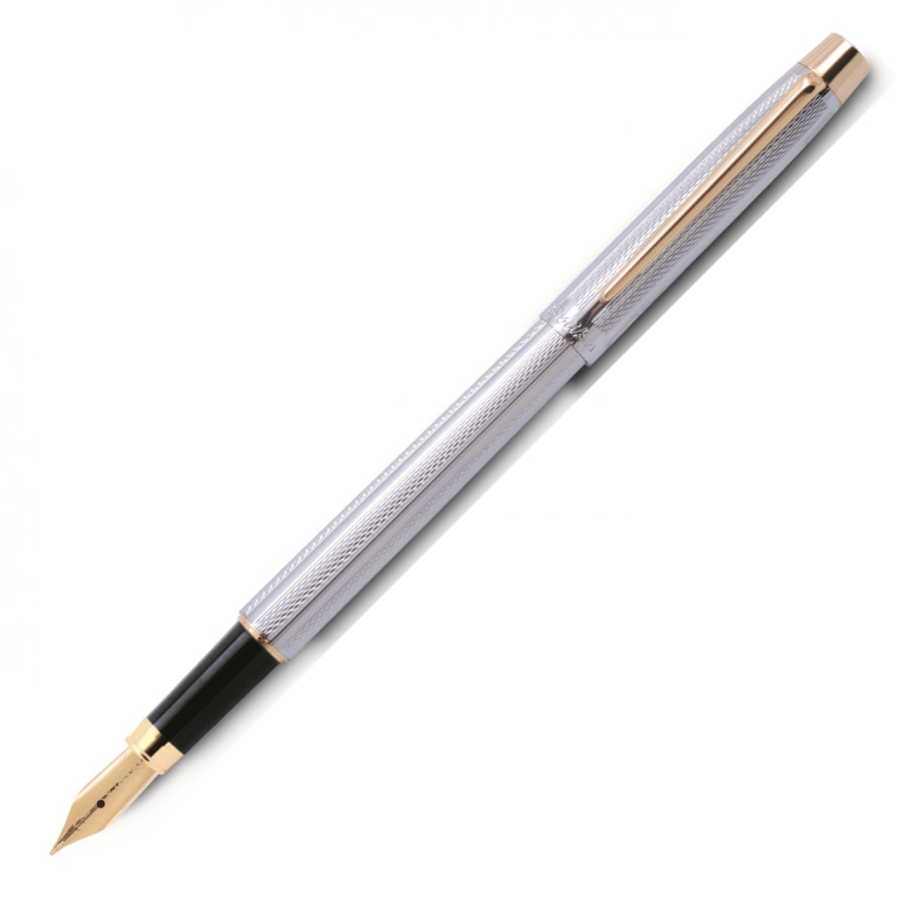 Scrikss 722W Balıksırtı Dolma Kalem Lüks Kutulu - Gold Krom